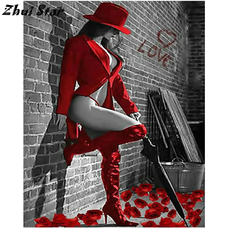 

NEW Diamond Embroidery 5D DIY Diamond Painting Red Beauty Magician Diamond Painting Cross Stitch Rhinestone Mosaic FC703
