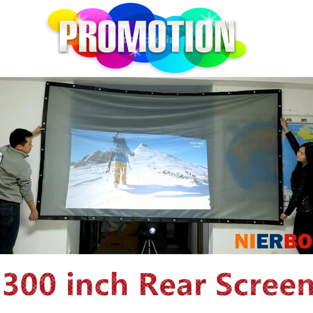 300 inch Rear Projector Screen Home Theater Screen 169 43 Portable HD