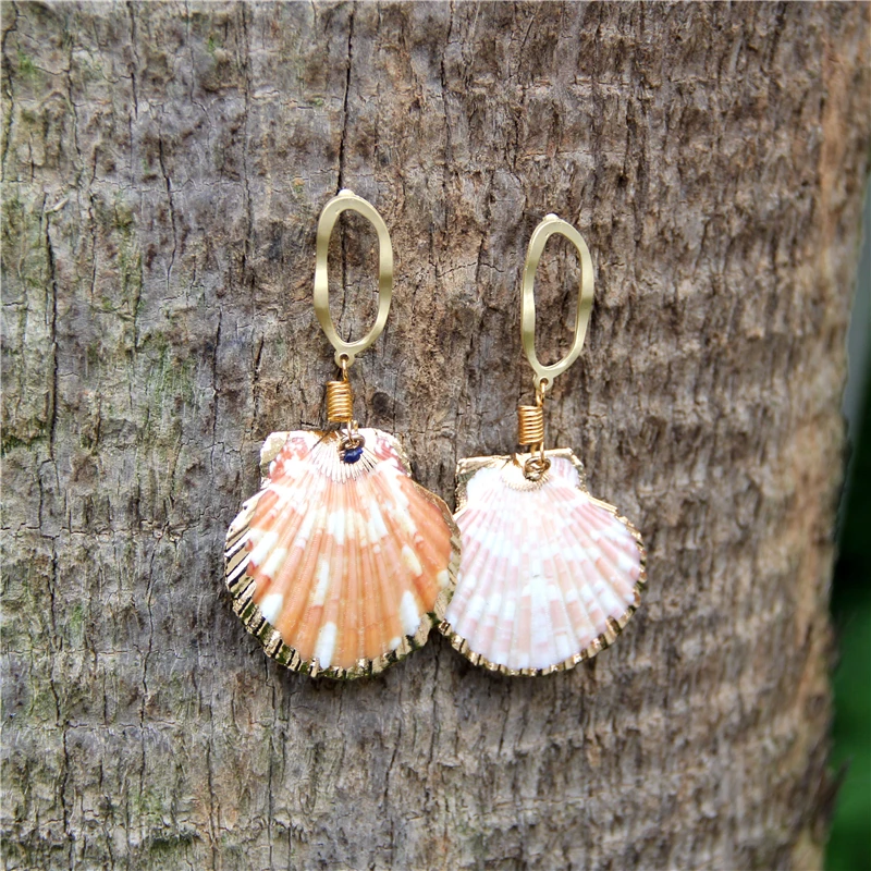 

Fashion Bohemian Shell Earrings for Women Geometric Elegant Sea Shell Pendant Wedding Earrings Summer Beach Earrings Jewelry