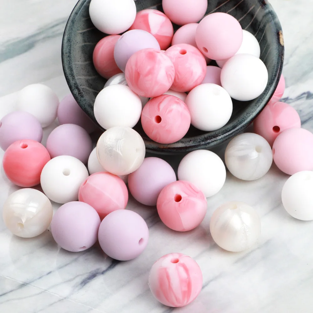 Redondo Silicone Contas 9mm 12mm 15mm 19mm Bebê Dentição Colar Faça Você Mesmo Pingente Grau Alimentício Mordedor * 500pc 12 Mordedores p bebê