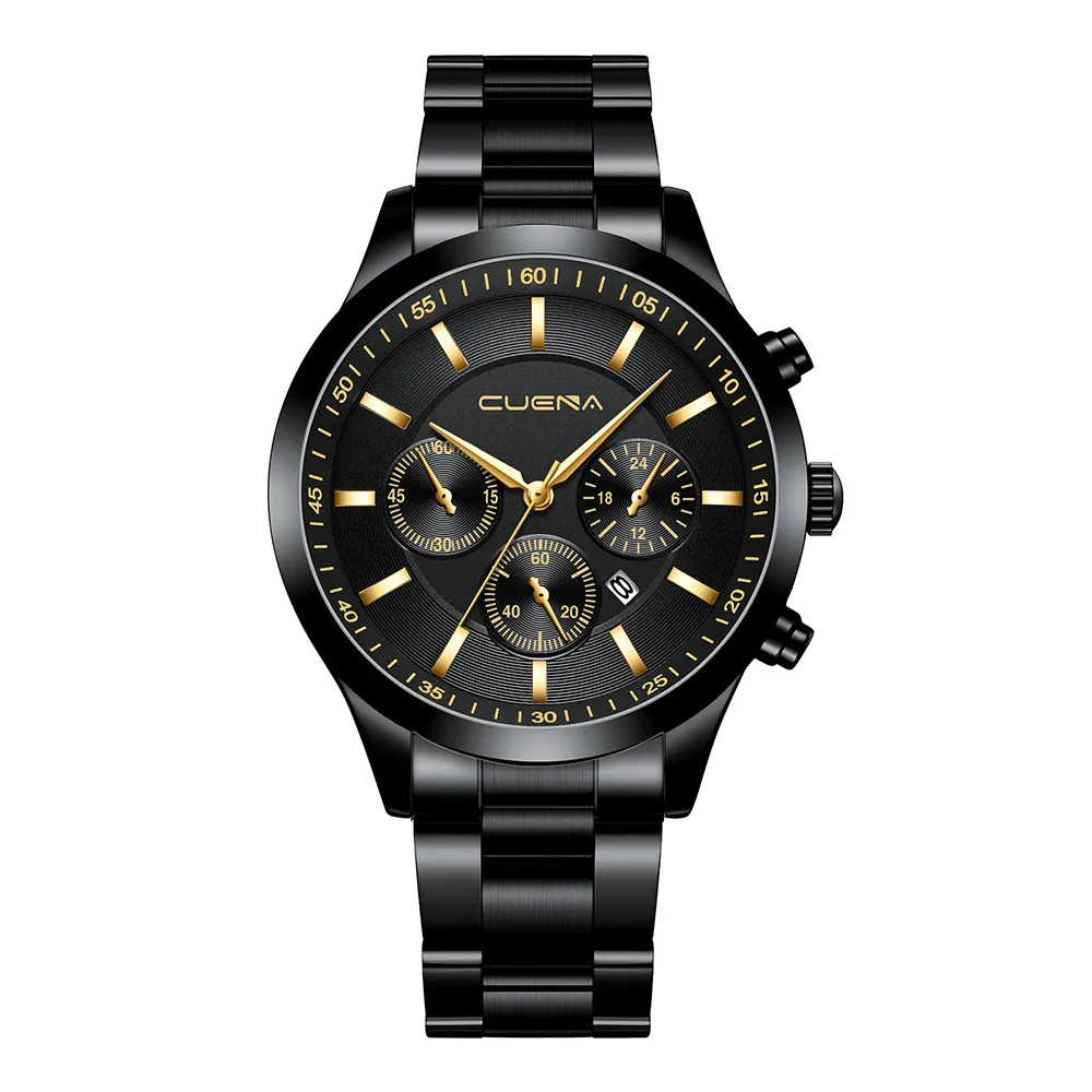 CUENA модные мужские часы Дата из нержавеющей стали аналоговые кварцевые часы деловые наручные часы GENEVA Sport Relogio Masculino A40