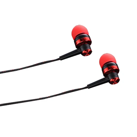 HANGRUI MP3 MP4 проводка сабвуфера наушники ушной Плетеный Канатный провод тканевая веревка ушной затычки шумоизолирующие наушники для iphone Телефонов - Цвет: Красный