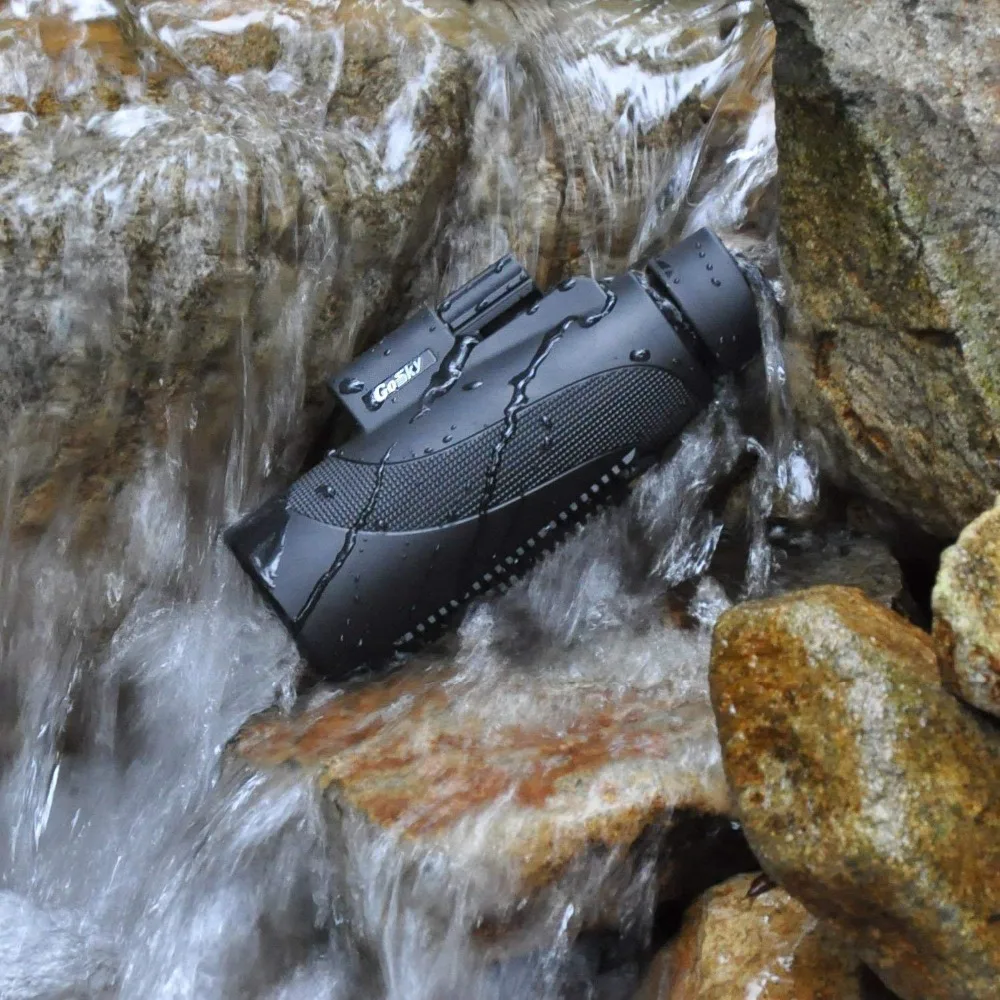 Titan 12X50 High Power Prism Monocular and Quick Smartphone Holder - Waterproof Fog- Proof Shockproof Scope -BAK4 Prism FM