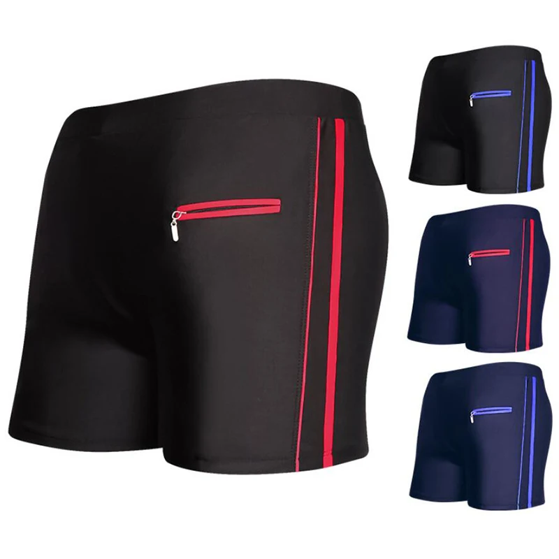 

Men Swimming Trunks Briefs Zipper Pocket Swimwear Swimsuit Bathing Suit Beach Swim Wear Boxer Shorts Sunga Maillot Se Bain 2018