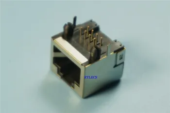 

20pcs RJ45 Single Port Shielded Modular PCB Jack 8P8C Right Angle Through Hole PCB Ethernet connector Tab UP Press-Fit