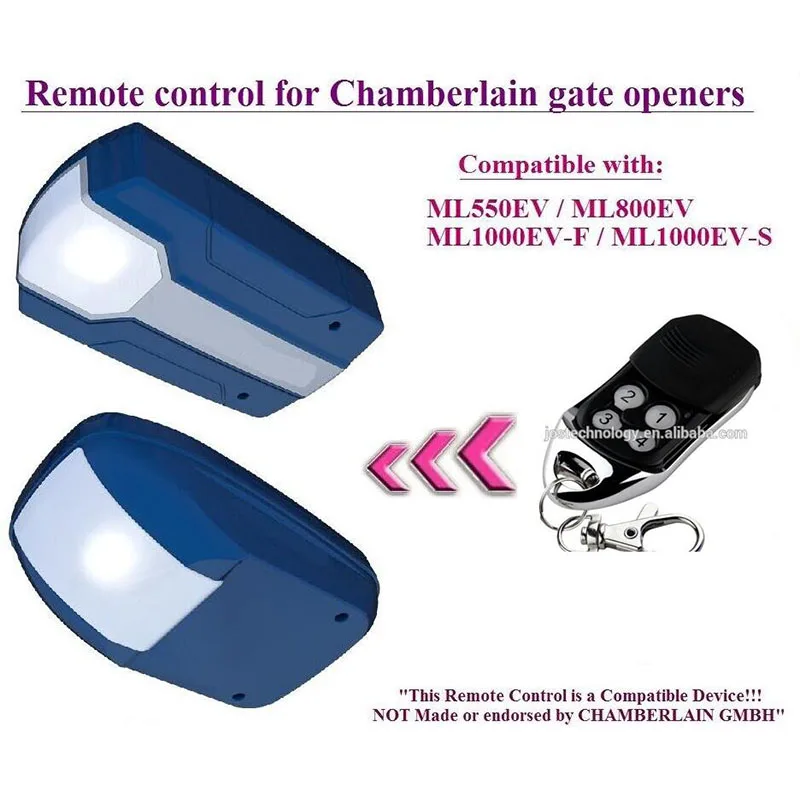 

2pieces The remote control replace for Chamberlain ML1000EV-F / ML1000EV-S garage door openers FINE