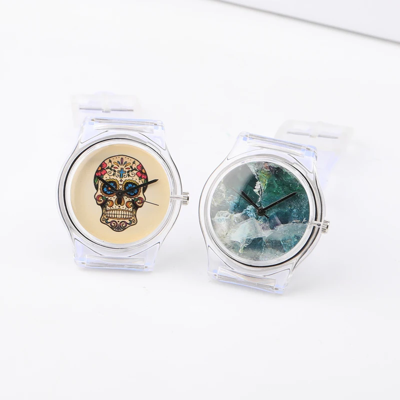 جديد بسيط المياه مقاومة الرياضة العلامة التجارية ووتش المشهد الإبداعي الساعات الأزياء الجمجمة الرجال الساعات الساخن امرأة هلام ووتش
