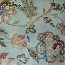 Beibehang papel де parede. Greeen натуральный винтажный деревенский сад печатные цветочные металлические обои спальня гостиная фон