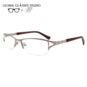 

Women Metal Glasses Frame Eyewear Eyeglasses Reading Myopia Prescription Lens 1.56 Index 5032 C6