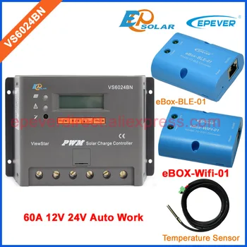 

24V 60A VS6024BN LCD display PWM New series solar controller bluetooth and wifi function APP connect Temperature sensor