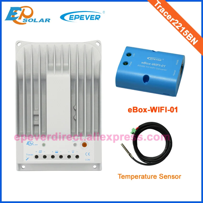 wifi box adapter +temperature sensor MPPT EPEVER Solar portable regulator Tracer2215BN EPEVER Free shipping controller 20A 24V