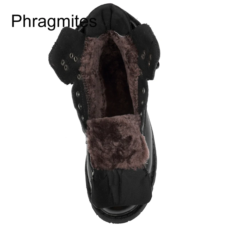 Phragmites Simple Designer wool men boots plus size Riding Boots Four Season Male Leather Botas Winter Snow Botas Hombre Shoes