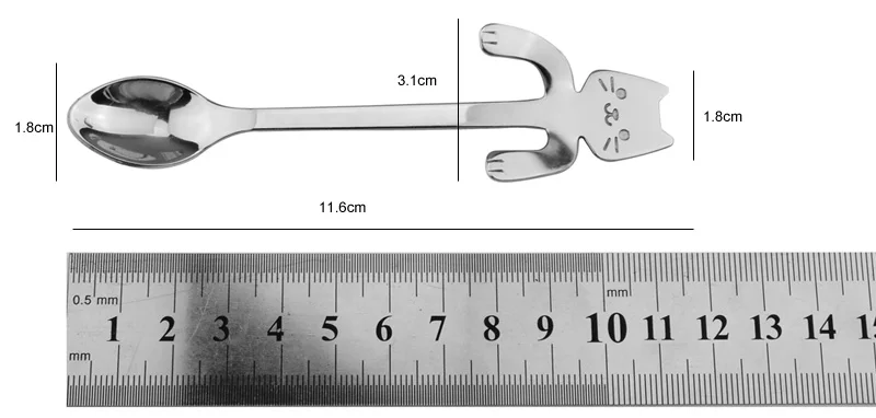 2 шт. мини-кошка из нержавеющей стали кофе и чай ложка с длинной ручкой креативная ложка для питья кухонный гаджет столовые приборы посуда