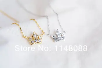 

New Fashion hotting sale classical luxury exquisite charming style shining cz crown pendant necklace wedding