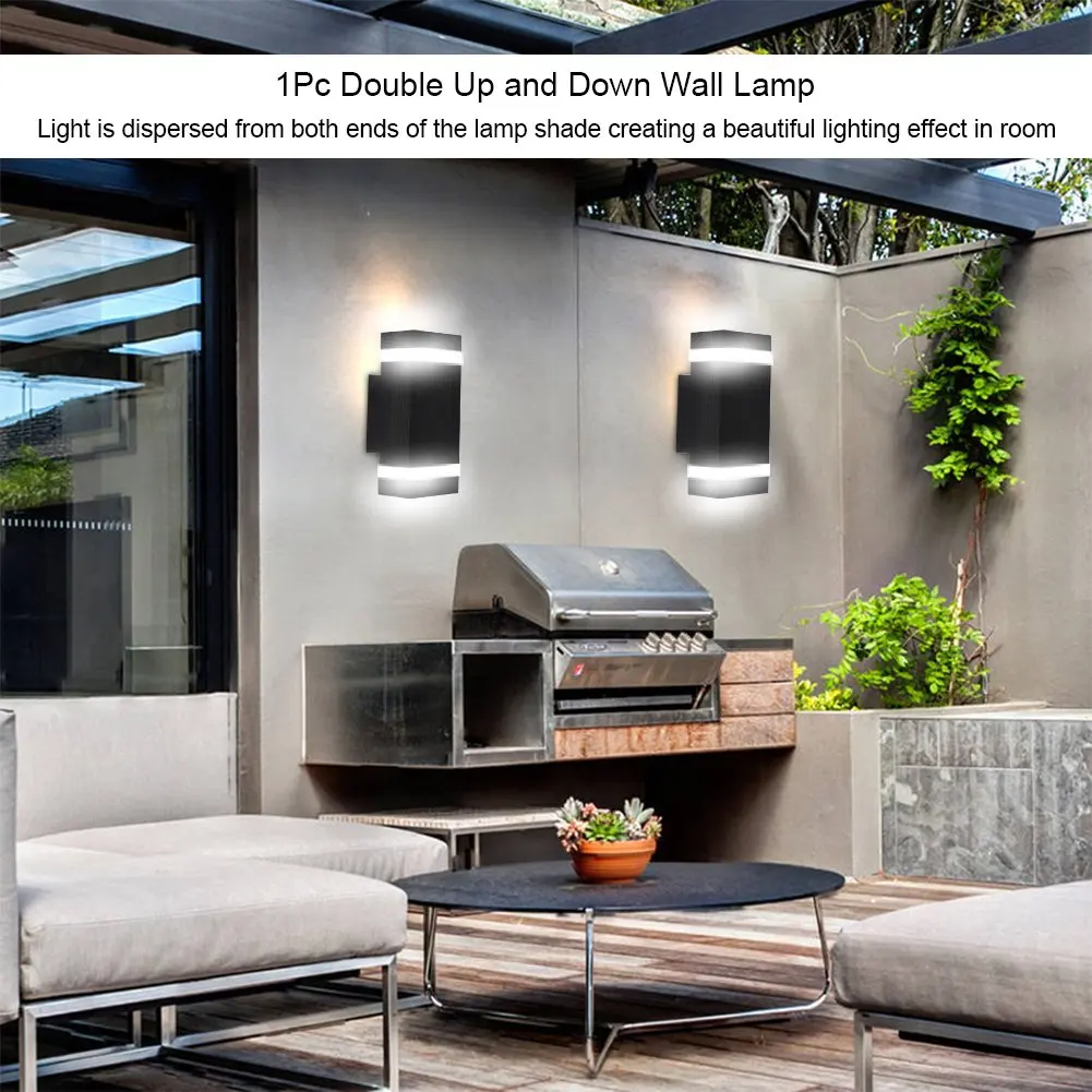 Lâmpadas de Parede Levou ao ar Moderno à Prova Levou Livre Interior Parede Sconce d' Água Branco Quente 2 Gu10 Lâmpada 14 w - 14 Luminárias de parede externas