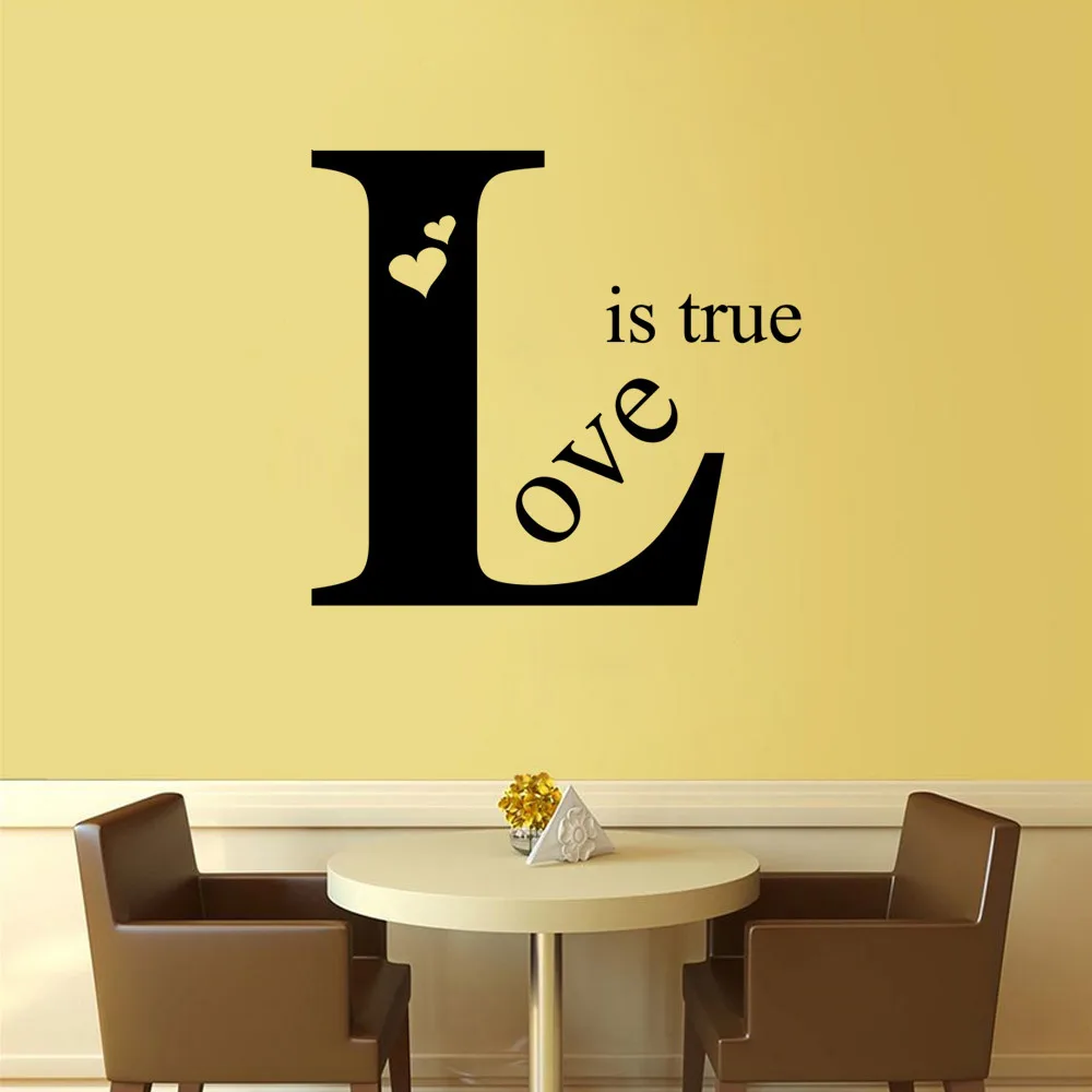 Love is true for dining Room bedroom kids room DIY Home Decorations Wall Decals free shipping-in ...