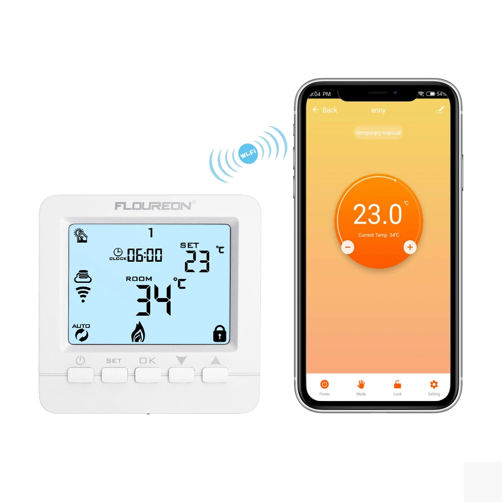 FLOUREON WiFi термостат контроллер температуры электрический подогрев пола программируемые термостаты работает с Alexa Google Home