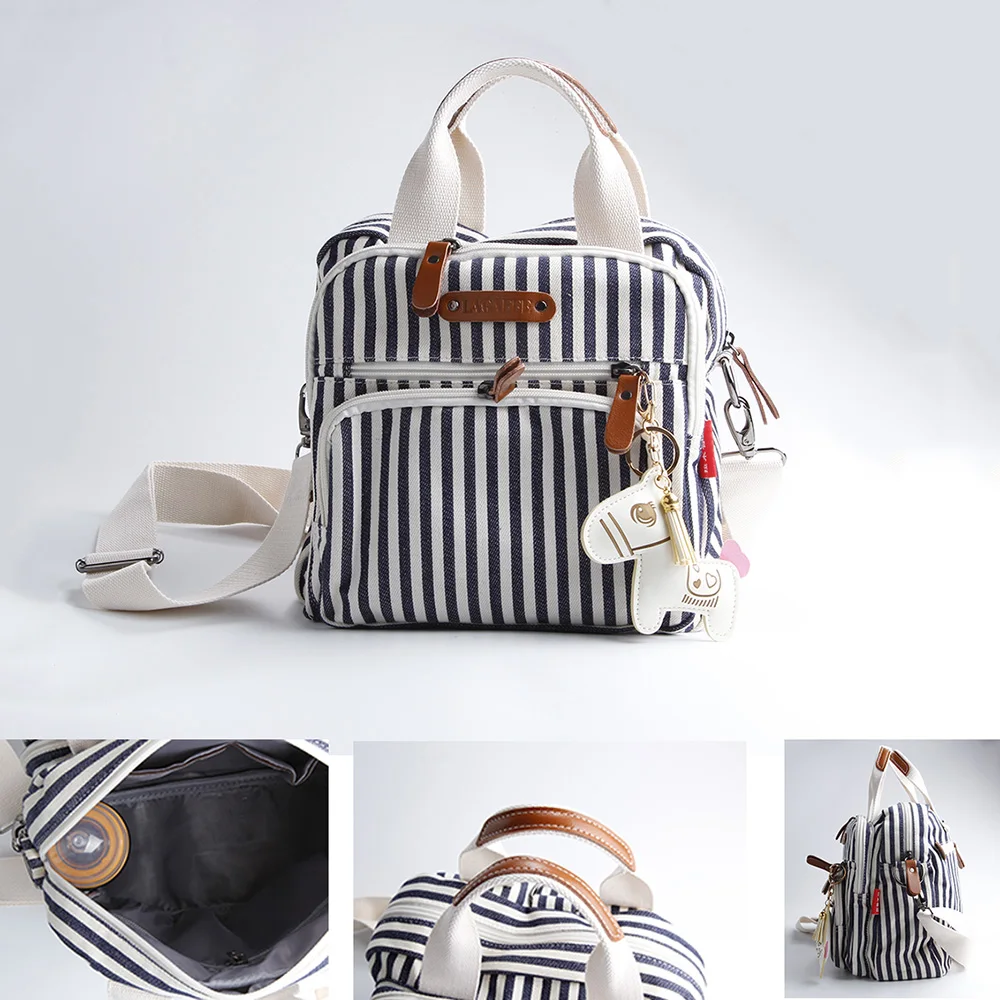 Us 18 21 41 Off Canvas Maternity Diaper Bag Baby Stroller Mummy Bags Ny Handbag Striped Infant Large Capacity Nursery Backpack Enfant Mochila In
