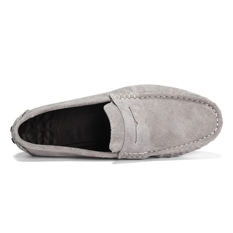 jaune Bateau Sur La Chaussures Des En Taille Top gris Qualité Daim Mocassins Cuir Mâle bleu Appartements Mode Plus Hommes Penny Mocassin Noir Marine Glissement a1F8qKx