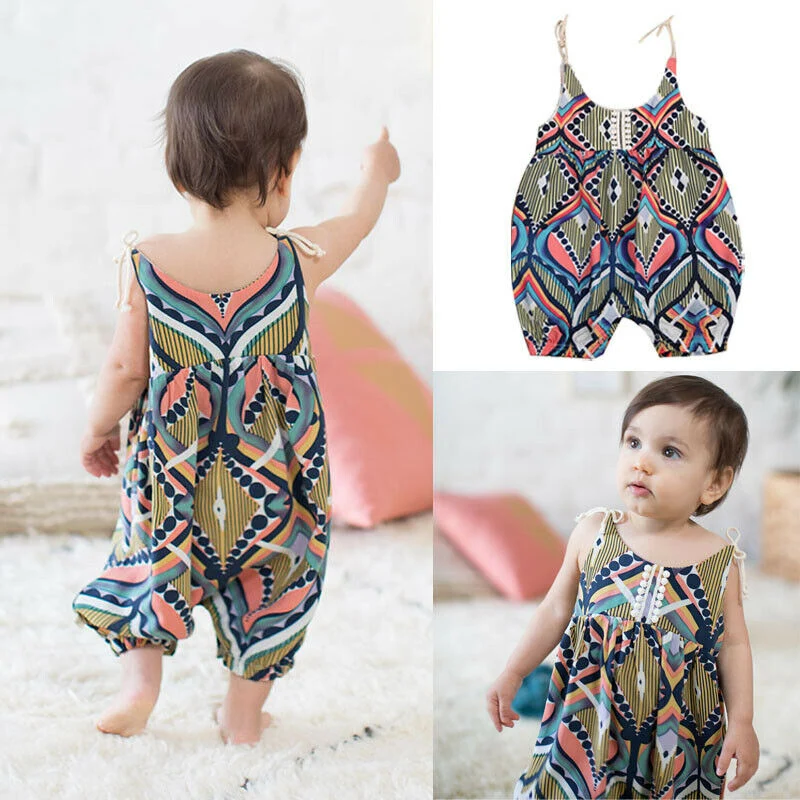 Newborn Knitting Romper Hooded  NEW Newborn Infant Baby Girls Sleeveless Floral Stripe Boho Haren Romper Pants Summer Floral Clothing Baby Girl Clothing Newborn Sailor Romper Girls Boy Costume Anchor