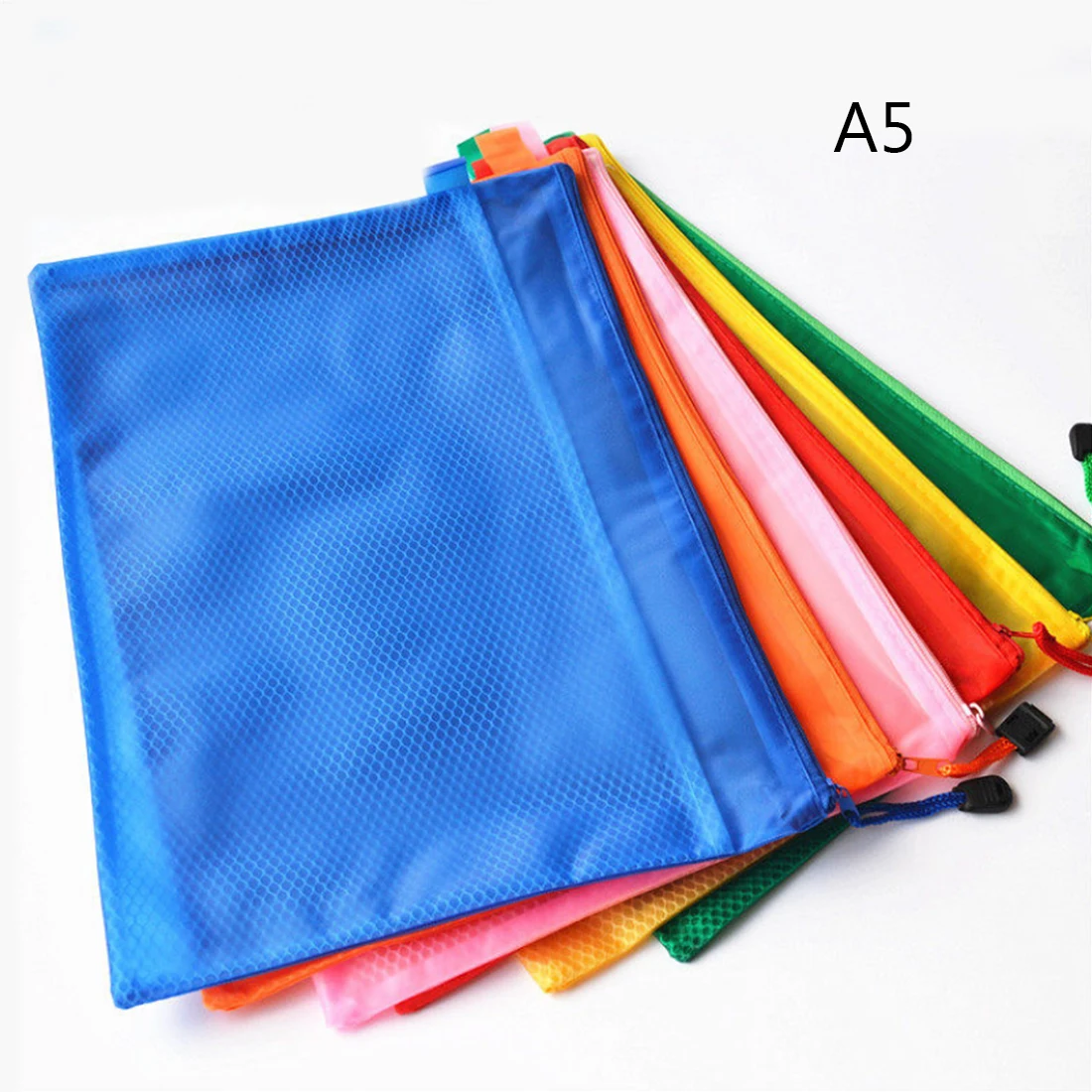

Pearl Matte Style Waterproof Double Layer Zipper File Bags, Random Color