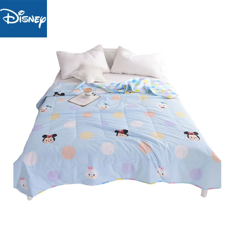 

Disney summer quilt cartoon Mickey Mouse blue print Home Textiles Suitable for kids girls Adult Blanket Comforter Bedspread hot