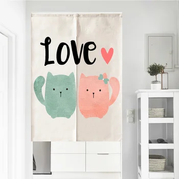 

Love Cat Leaves Rabbit Ineapple Half-curtain Window Customize Partition Home Toilet Restaurant Kitchen Door Curtains