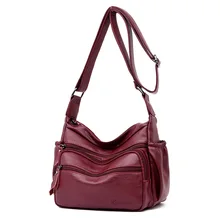 Новинка, новая водонепроницаемая сумка, Европейская и американская мода, на одно плечо, кожаная сумка, красная, на молнии, сумка через плечо