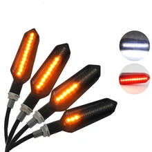 2X Multi-função Água Corrente Da Motocicleta Turn Signal Indicadores Led Piscas Cintilação DRL Luz De Freio para Harley/ honda/BMW