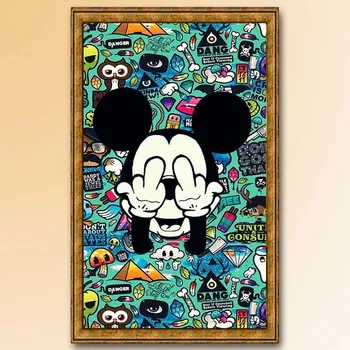 

DIY Diamond Paintings Cross Stitch Cartoon Mickey Crystal Diamond Embroidery Horses Crystal Round Diamond Mosaic Pictures Y2169