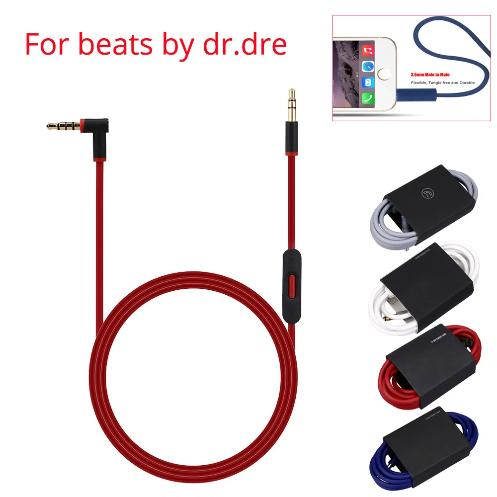 

Del 3.5mm Replacement Audio Cable Cord Wire w/Mic for Beats by Dr Dre Headphones td1022 Dropship