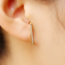 Топ боты cz бар стержня arrond уха дизайн Европейский для женщин Мульти пирсинг деликатные минимальное ювелирное изделие серебро 925 пробы серьга в виде стержня