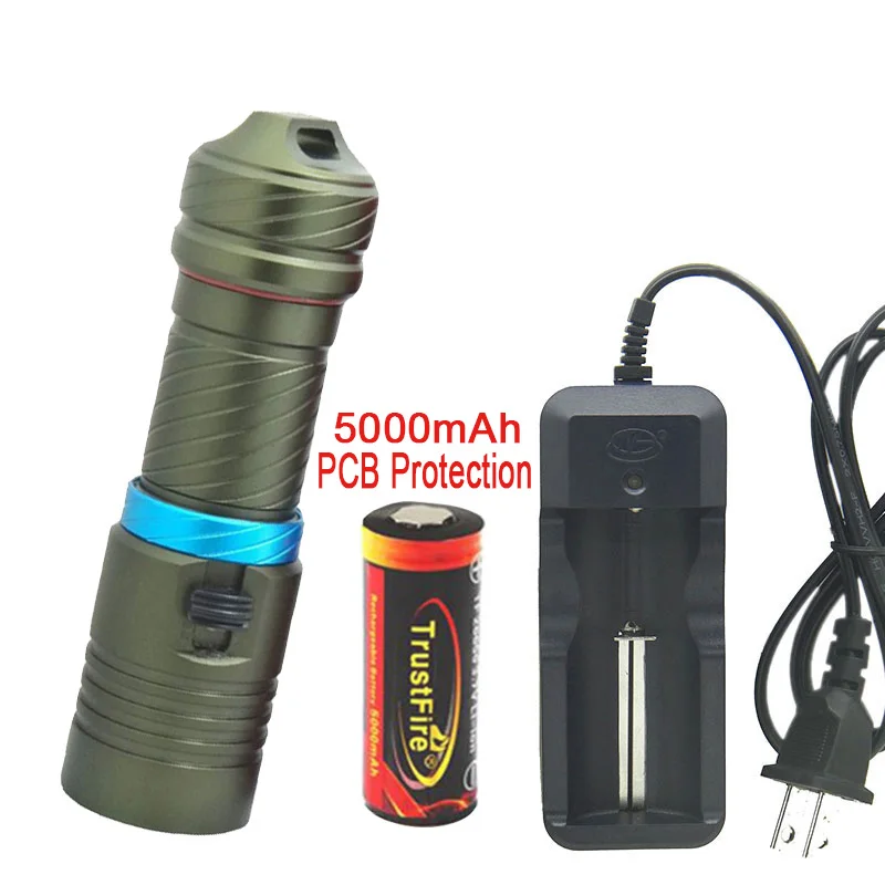 

26650 Underwater 100M Torch XM-L2 Scuba Diving 18650 flashlight LED Flash light dive lamp