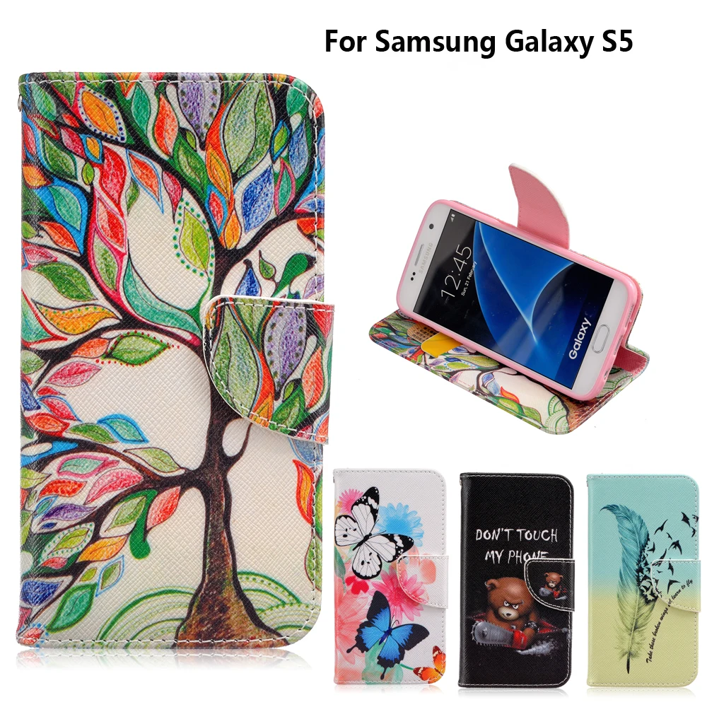 Флип-кейс для Samsung Galaxy S5 чехол SV i9600 i9605 5 1 дюйма + подставка карт | Мобильные
