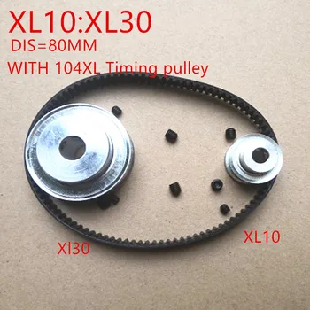 

1 pair Timing Pulley XL Reduction 3:1 30teeth 10teeth shaft center distance 80mm Engraving machine accessories - belt gear kit