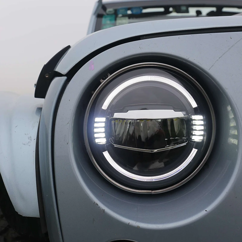 2 шт. 7 дюймов светодиодный вождения светильник 50 Вт светодиодный автомобилей головной светильник комплект авто для Jeep светодиодный налобный фонарь лампы ближнего и