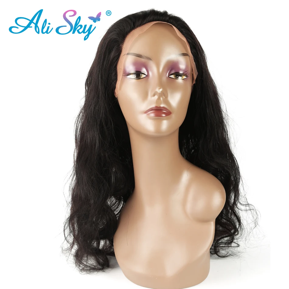 Ali Sky Hair Peruvian Body Wave Nonremy Human Hair 360 Lace Frontal Free Part 12