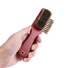 1 יחידות מקצועי מעשי סוס שיער צחצוח נעליים פולני מרוט מברשת עץ חדש חום נעל בית מברשת ניקוי כלים(China)