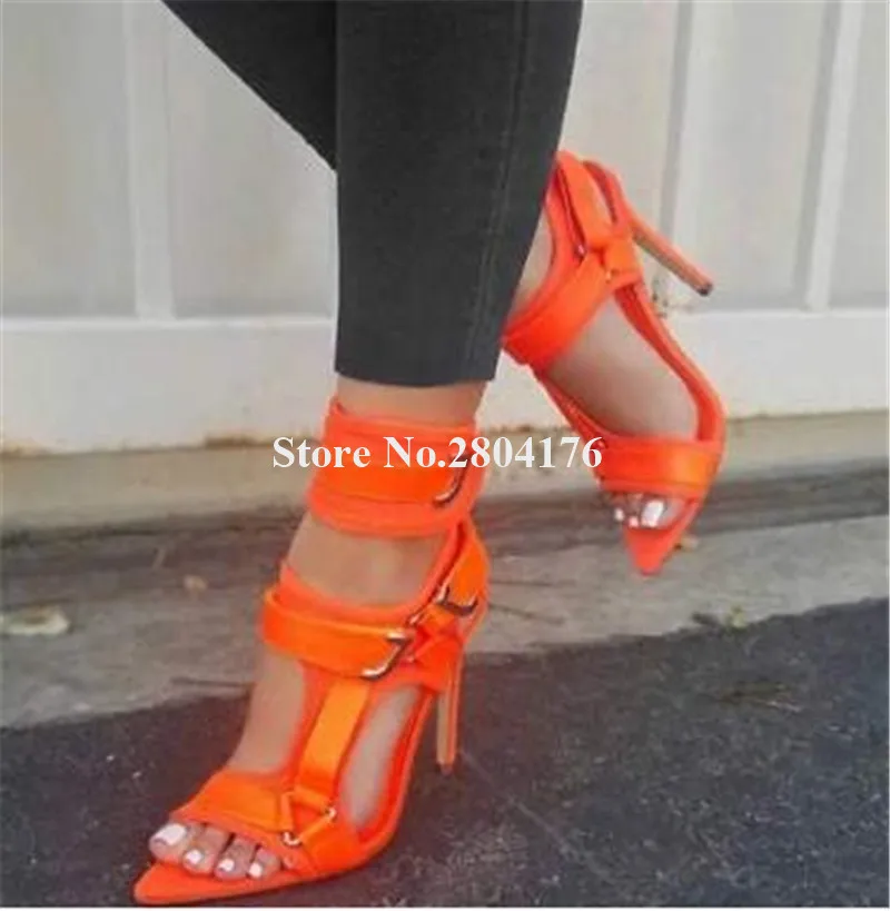 

Brand Design Women Fashion Pointed Open Toe Suede Leather Stiletto Heel Sandals Ankle Wrap High Heel Sandals Dress Heels