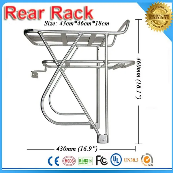 Best Bike bicycle Battery rack Rear Shelf Rear Rack Rear Carrier for 36v 48v battery suitable for T 24/26/INCH BIKE TIRES 5