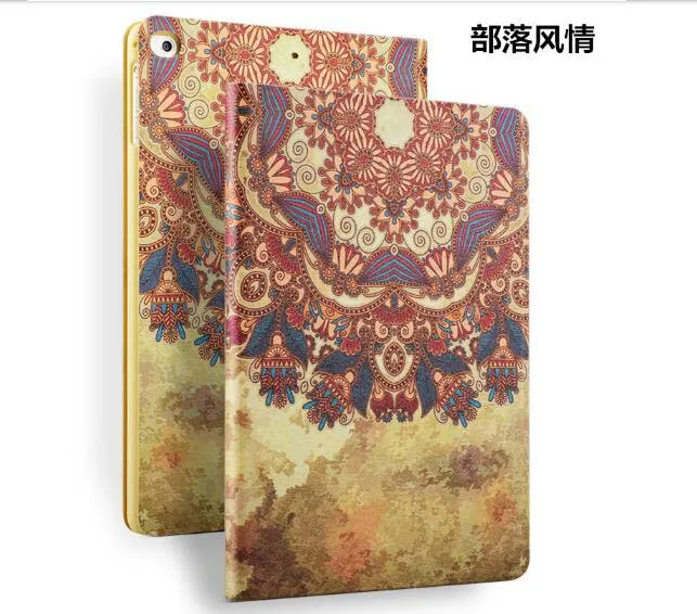 

Luxury Ultra Slim Cartoon Print Flip Stand PU Leather Cover Smart Sleep Wake up Case For Apple ipad air 2 6 9.7 inch Tablet