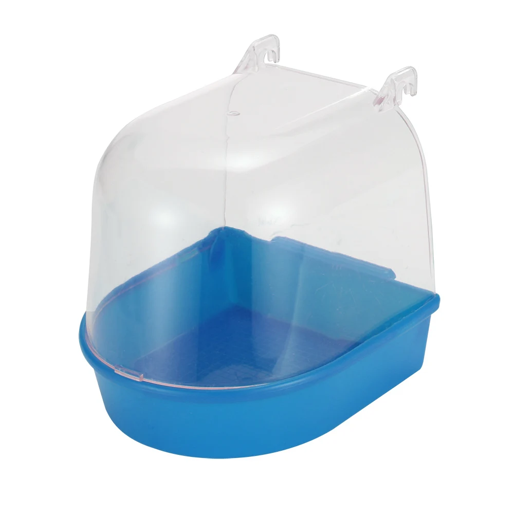 

Bird Bath Bathtub Bath Box Bird Cleaning Tool Cage Accessories Parrot Bath Transparent Plastic Hanging Tub Shower