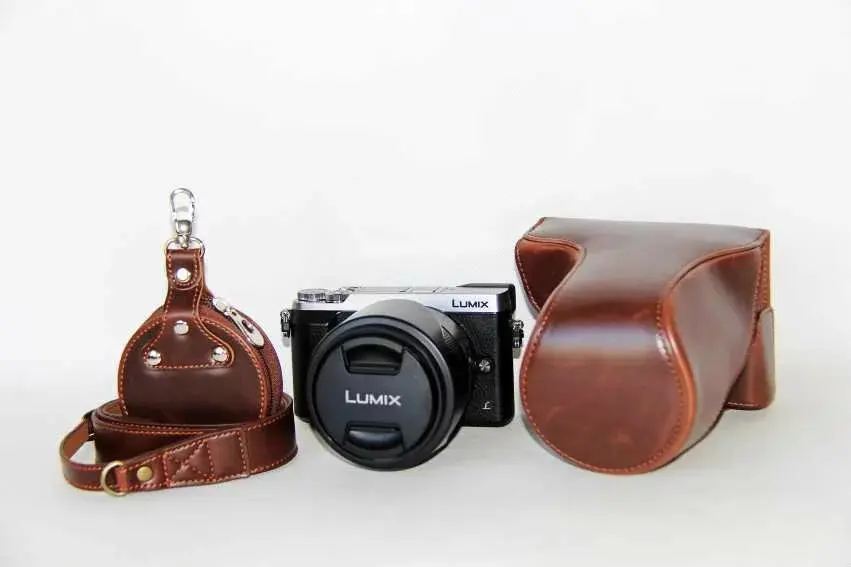 Роскошный чехол для камеры для Panasonic Lumix DMC-GX80 DMC-GX85 GX80 GX85 из искусственной кожи, сумка для камеры с открытой батареей+ сумка для аккумулятора