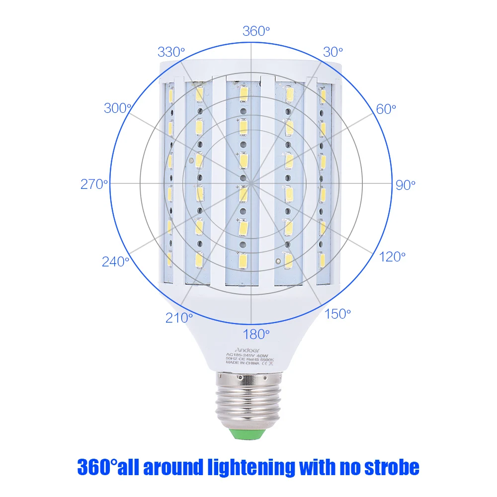 Andoer фотостудия фотография 40W светодиодный светильник лампа 90 шариков 5500K E27