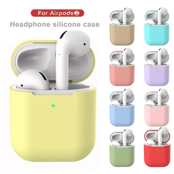 

Earphone Case For Apple AirPods 2 Silicone Cover Wireless Bluetooth Headphone Pouch For Air Pods Protective Case Cover
