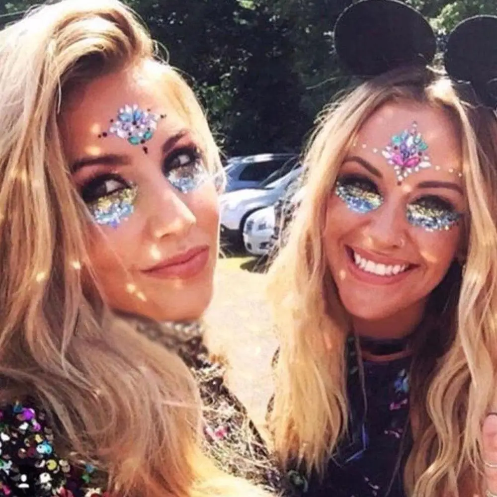 Креативная самодельная наклейка для бровей лица боди арта кристальная блестящие