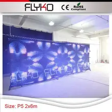 P5cm led dj свет видео занавес дисплей экран 7ft* 20ft вечерние украшения