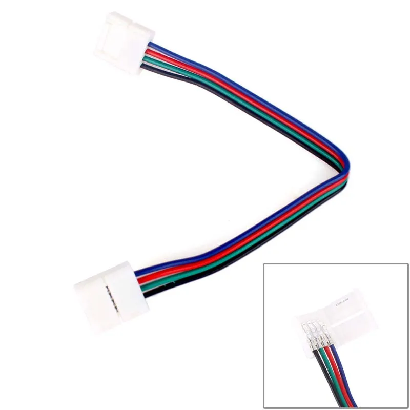 10 шт 10 мм 4pin RGB Разъем тест-полоски для полосы 2 Way паяный соединитель кабеля для 5050 цветных(RGB) светодиодных лент#64303