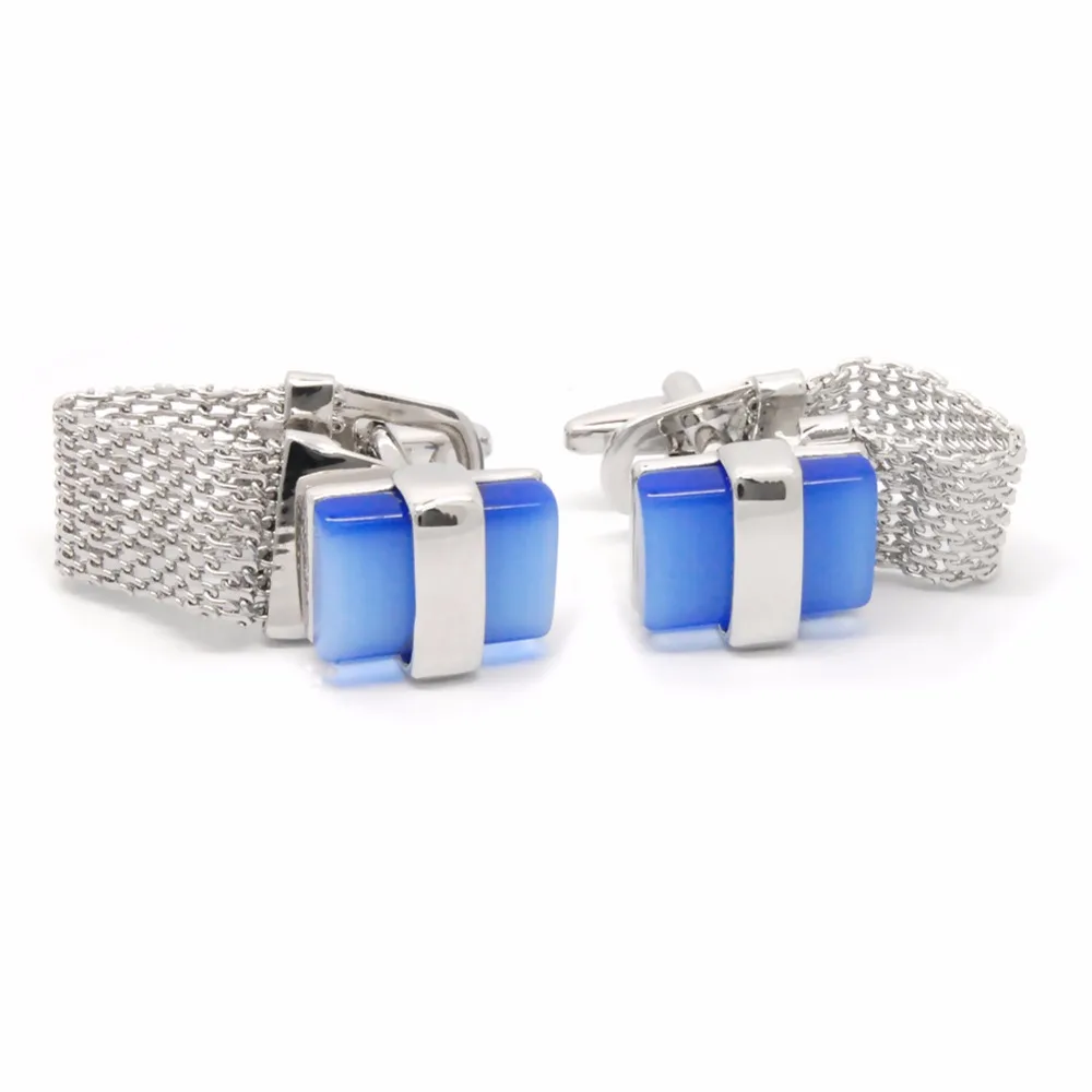 Beour Blue Cat Eye Cufflinks For Mens Fashion Brand Cufflink Men Shirt