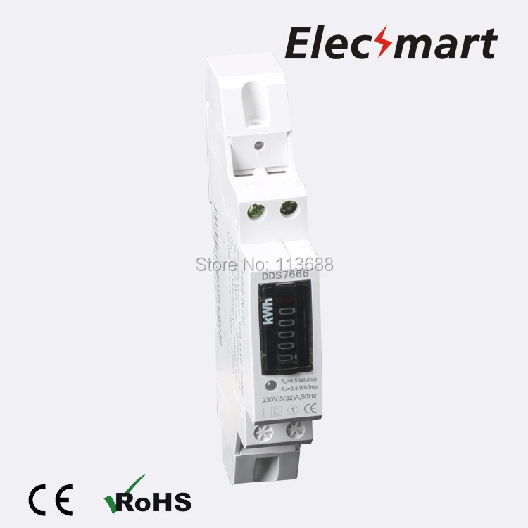 32A Single phase Din rail Watt hour din rail energy meter/electric